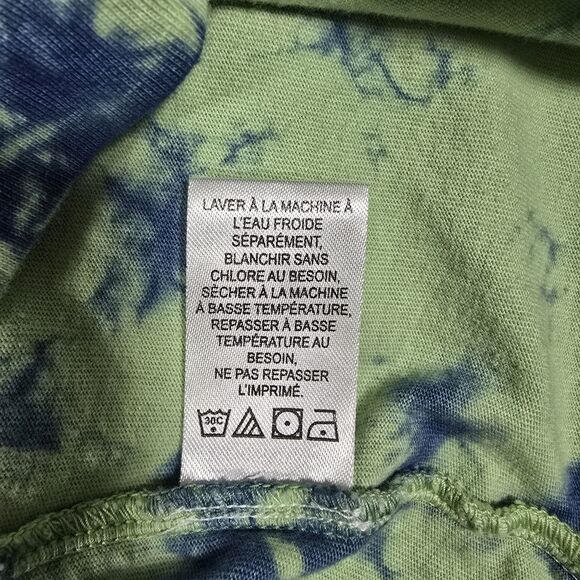 Natural Reflections Womens XL Tie Dye V-Neck Short-Sleeve T-Shirt Green Blue - Picture 7 of 7